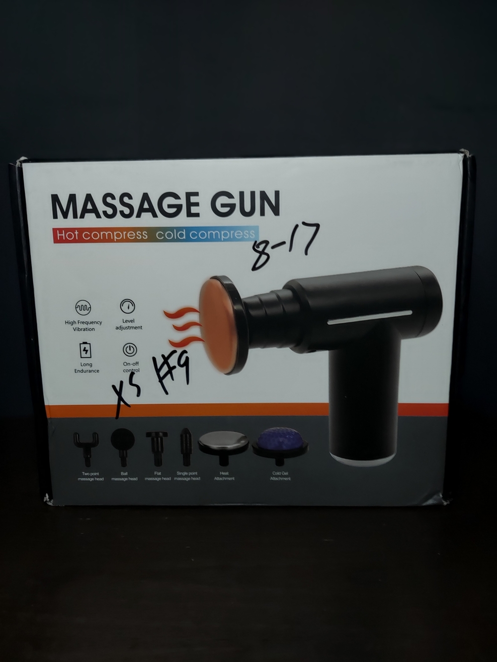 Black Handheld Massage Gun with Hot & Cold Compress